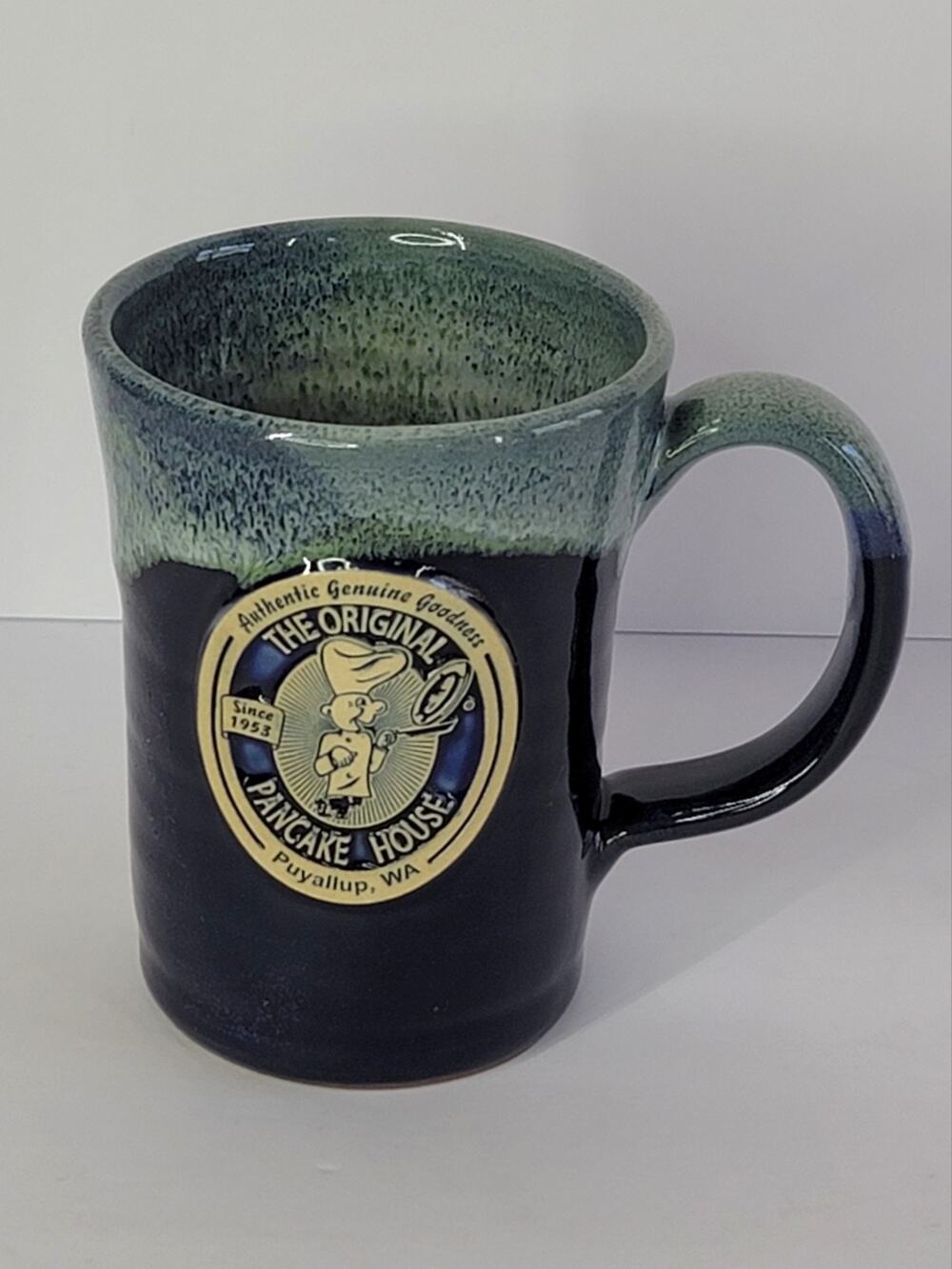 Deneen Pottery Original Pancake House Puyallup WA Hand Thrown Drip Coffee Mug